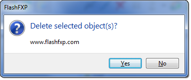 FlashFXP | Delete selected dialog